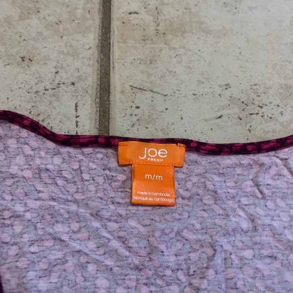 Joe Fresh Pink & Purple Patterned Sleeveless Wrap Dress - Size M - Picture 3 of 6
